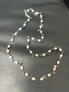 Silpada Sterling Silver Freshwater Pearl Station Necklace - White